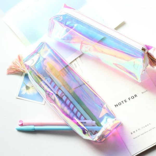 11.11 laser clear pvc cute school supplies pencil case tassel kawaii for girls school cosmetic bag women office supplies escolar1
11.11 laser clear pvc cute school supplies pencil case tassel kawaii for girls school cosmetic bag women office supplies escolar1