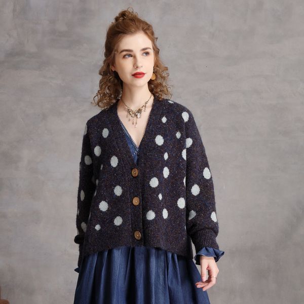 knitted cardigan women 2021 black friday winter new lazy loose sweater polka dot thickened simple jacket female 9318, White;black
knitted cardigan women 2021 black friday winter new lazy loose sweater polka dot thickened simple jacket female 9318, White;black