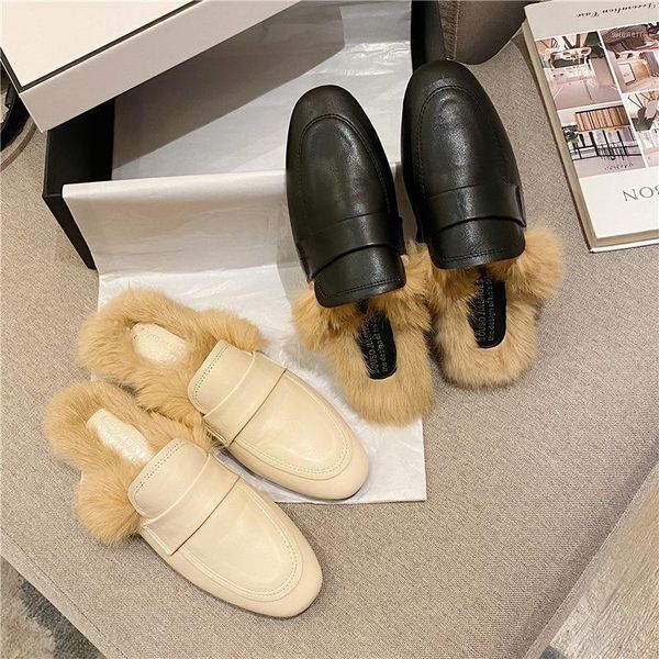 shoes plush slippers for adults cover toe female mule low slides fur mules flat rome fabric basic hoof heels pu rubber cover1, Black
shoes plush slippers for adults cover toe female mule low slides fur mules flat rome fabric basic hoof heels pu rubber cover1, Black