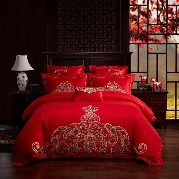 100% cotton luxury the crown wedding bedding set embroidery duvet cover set bed sheet pillowcases king 4/6/7pcs size
100% cotton luxury the crown wedding bedding set embroidery duvet cover set bed sheet pillowcases king 4/6/7pcs size