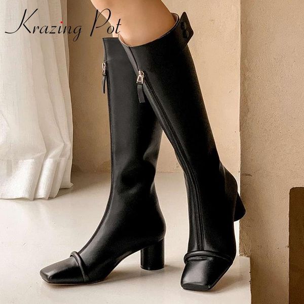 krazing pot cow leather patchwork square toe high heel classic colors riding boots beauty lady winter basic knee-high boots l99, Black
krazing pot cow leather patchwork square toe high heel classic colors riding boots beauty lady winter basic knee-high boots l99, Black