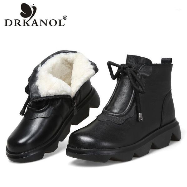 boots drkanol women genuine leather snow winter wedges warm wool shoes waterproof non-slip platform ankle female1, Black
boots drkanol women genuine leather snow winter wedges warm wool shoes waterproof non-slip platform ankle female1, Black