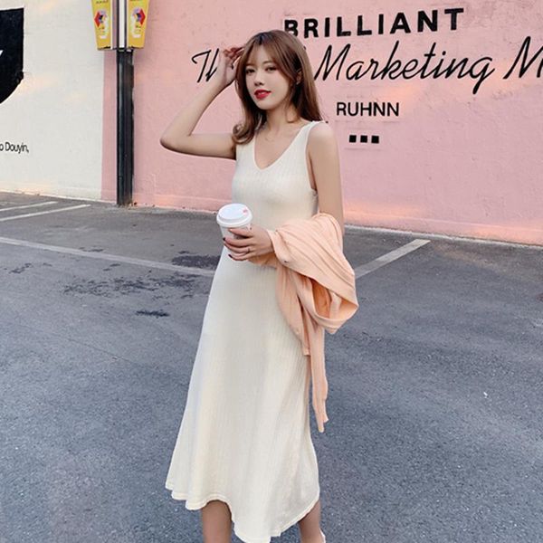 casual dresses elegant summer v-neck sweater dress women knit female strap backless a-line basic, Black;gray
casual dresses elegant summer v-neck sweater dress women knit female strap backless a-line basic, Black;gray