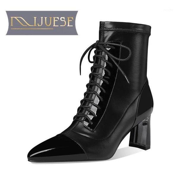 boots mljuese 2021 women ankle cow leather winter short plush pointed toe high heels female size 401, Black
boots mljuese 2021 women ankle cow leather winter short plush pointed toe high heels female size 401, Black