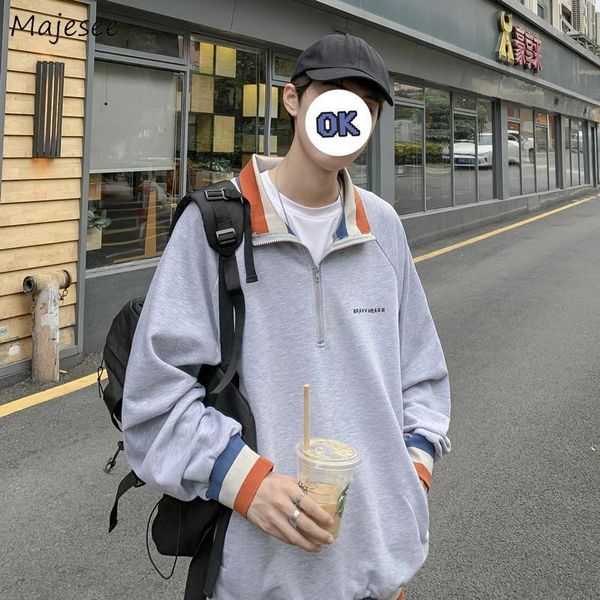 men no hat hoodies patchwork thick sweatshirts zipper loose vintage turn-down collar hooded korean style fashion ulzzang retro1, Black
men no hat hoodies patchwork thick sweatshirts zipper loose vintage turn-down collar hooded korean style fashion ulzzang retro1, Black