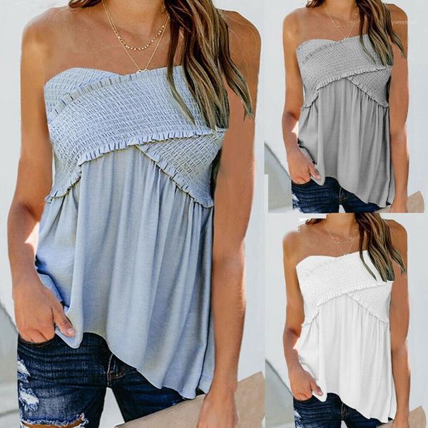 womens ladies casual summer strapless bandeau boob tube blouse sleeveless solid camis vest1, White
womens ladies casual summer strapless bandeau boob tube blouse sleeveless solid camis vest1, White