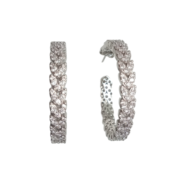 leaf hoop earrings full cubic zirconia micro pave earrings women accessories, Golden;silver
leaf hoop earrings full cubic zirconia micro pave earrings women accessories, Golden;silver
