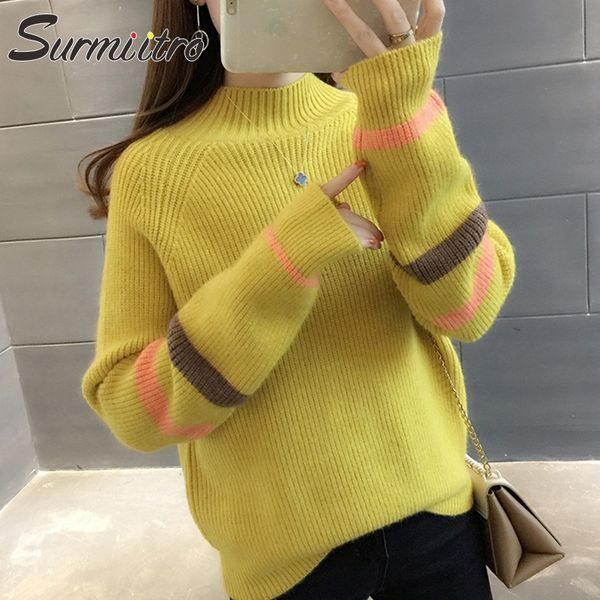 surmiitro knitted half turtleneck women autumn winter korean long sleeve jumper ladies pullover female sweater knitwear 201203, White;black
surmiitro knitted half turtleneck women autumn winter korean long sleeve jumper ladies pullover female sweater knitwear 201203, White;black