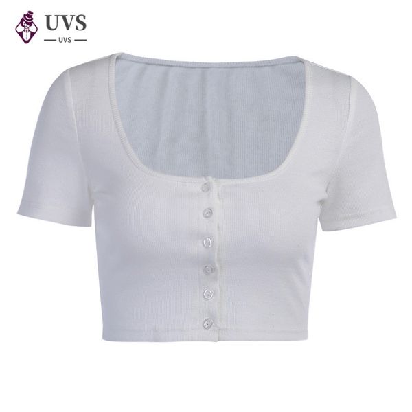 2020 summer round neck exposed navel tshirts new button cardigan wild tees bandage stretch vest elegant plain basic short sleeve, White
2020 summer round neck exposed navel tshirts new button cardigan wild tees bandage stretch vest elegant plain basic short sleeve, White