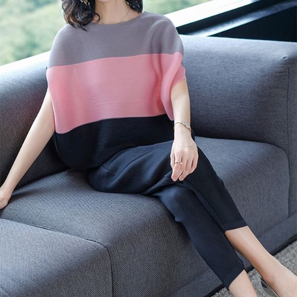 5fybq 2019 summer new women's panel color pants loose pleated blouse ankle-length feet fashionable block two-piece trousers shirt shirt, Gray
5fybq 2019 summer new women's panel color pants loose pleated blouse ankle-length feet fashionable block two-piece trousers shirt shirt, Gray