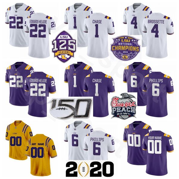 college ncaa lsu tigers football 1 jamarr chase jersey sec 22 clyde edwards-helaire 2 justin jefferson 6 jacob phillips 4 brossette s-3xl, Black
college ncaa lsu tigers football 1 jamarr chase jersey sec 22 clyde edwards-helaire 2 justin jefferson 6 jacob phillips 4 brossette s-3xl, Black