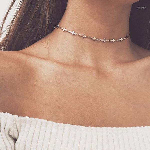 fashion women necklaces jewelry cross chain choker necklace lovers classic trendy girls kpop collares 1n6201, Silver
fashion women necklaces jewelry cross chain choker necklace lovers classic trendy girls kpop collares 1n6201, Silver