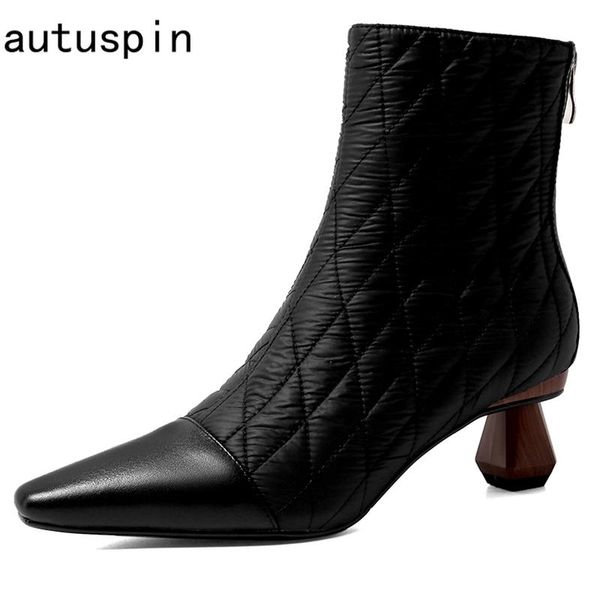 autuspin fashion concise women pointed toe pumps winter genuine leather shoes elegant ladies down boots for party wedding heels, Black
autuspin fashion concise women pointed toe pumps winter genuine leather shoes elegant ladies down boots for party wedding heels, Black