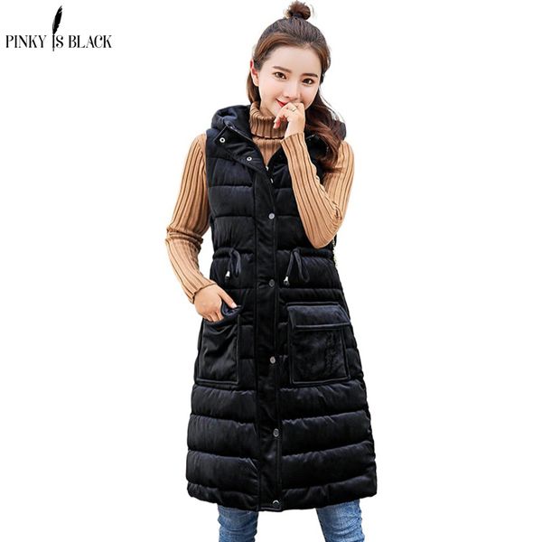 pinkyisblack autumn winter vest women waistcoat 2020 female sleeveless jacket hooded velvet warm long vest jacket colete feminin 1023, Black;white 
pinkyisblack autumn winter vest women waistcoat 2020 female sleeveless jacket hooded velvet warm long vest jacket colete feminin 1023, Black;white