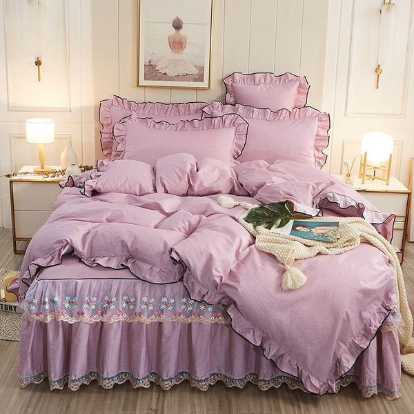 cotton korean bed skirt four-piece cotton princess style lace three-piece bedding1
cotton korean bed skirt four-piece cotton princess style lace three-piece bedding1