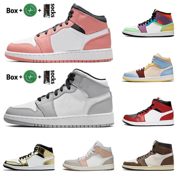 twist jumpman 1 1s men retro basketball shoes mid chicago toe pink quartz fearless metallic gold women off trainers 36-46
twist jumpman 1 1s men retro basketball shoes mid chicago toe pink quartz fearless metallic gold women off trainers 36-46