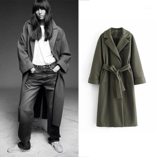 army green woolen vintage jacket with simple and long waist fall coat women winter warm fashion solid coat women plus size 20201, Black
army green woolen vintage jacket with simple and long waist fall coat women winter warm fashion solid coat women plus size 20201, Black