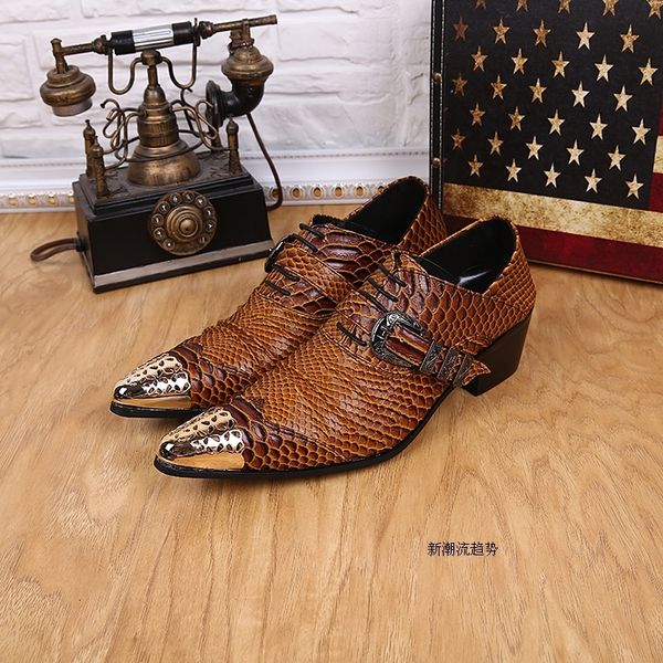 2020 men zapatos casual leather brown retro elegant snake buckle print high heel tips toe from men's shoes 6fdm, Black
2020 men zapatos casual leather brown retro elegant snake buckle print high heel tips toe from men's shoes 6fdm, Black
