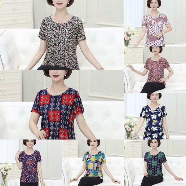 2020 middle aged and elderly women's fashion loose and fat plus plus size short sleeve t-shirt summer mother's underpants t-shirt, White
2020 middle aged and elderly women's fashion loose and fat plus plus size short sleeve t-shirt summer mother's underpants t-shirt, White