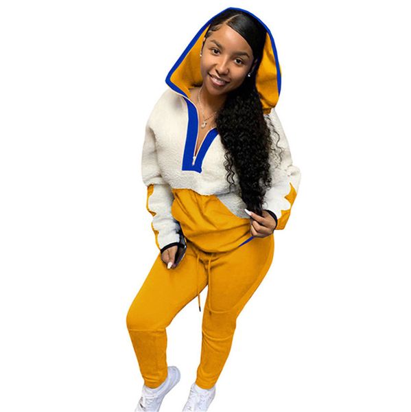 women tracksuit berber fleece 2 piece set sports suit hooded sweater pants sweatsuit hoodies leggings outfits zip collar outwear f102007, White
women tracksuit berber fleece 2 piece set sports suit hooded sweater pants sweatsuit hoodies leggings outfits zip collar outwear f102007, White