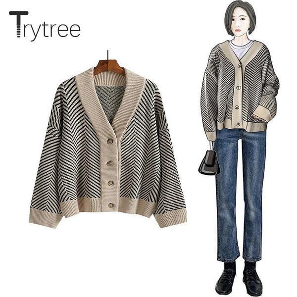 women's jackets trytree 2021 autumn winter women casual coat v-neck single breasted flare sleeve stripe fashion loose office lady, Black;brown
women's jackets trytree 2021 autumn winter women casual coat v-neck single breasted flare sleeve stripe fashion loose office lady, Black;brown