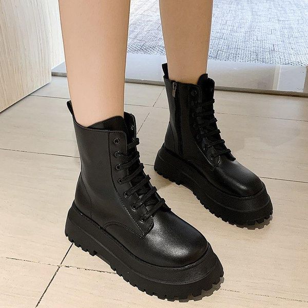 2021 new fashion motorcycle boots women lace up thick sole pu leather ladies ankle boots zip chunky platform shoes woman, Black
2021 new fashion motorcycle boots women lace up thick sole pu leather ladies ankle boots zip chunky platform shoes woman, Black