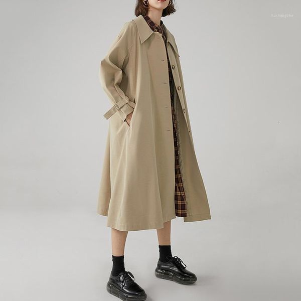 seebeautiful new fashion 2020 spring simple lapel long sleeve single breasted sashes loose coat windbreaker women n9601, Tan;black
seebeautiful new fashion 2020 spring simple lapel long sleeve single breasted sashes loose coat windbreaker women n9601, Tan;black