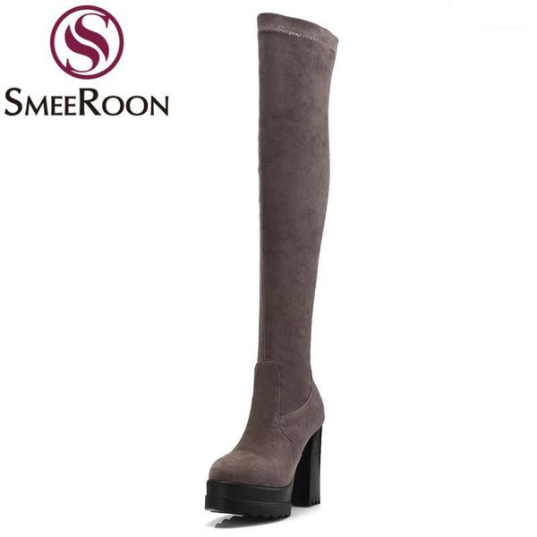 boots smeeroon thigh high good quality round toe solid winter platform women's shoes thick heels over the knee1, Black
boots smeeroon thigh high good quality round toe solid winter platform women's shoes thick heels over the knee1, Black