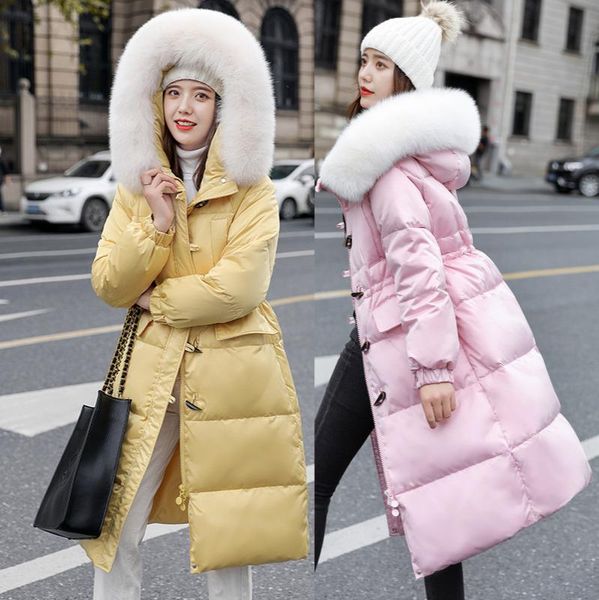 new winter women's down jacket fashion waist thickened fur collar jacket outdoor leisure mid-length women's cotton, Black
new winter women's down jacket fashion waist thickened fur collar jacket outdoor leisure mid-length women's cotton, Black