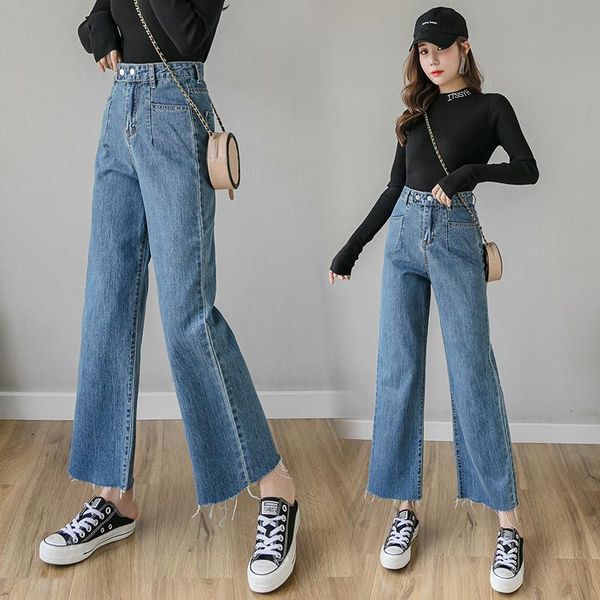 women's jeans high waist wide leg korean style ladies blue straight spring autumn vintage denim pants capri
women's jeans high waist wide leg korean style ladies blue straight spring autumn vintage denim pants capri