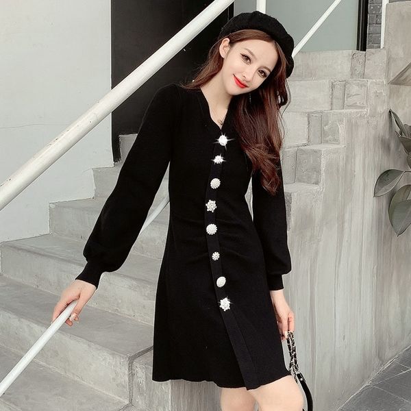 iuqfg 2020 autumn dress thin dress women's temperament v-neck base skirt personalized button slim small black knitted button new skirt, Black;gray
iuqfg 2020 autumn dress thin dress women's temperament v-neck base skirt personalized button slim small black knitted button new skirt, Black;gray