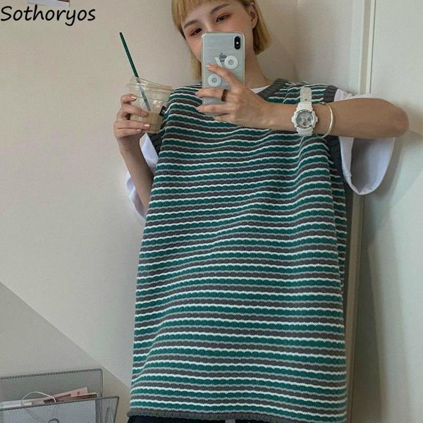 women's vests sweater vest women korean style fashion o-neck striped patchwork sweaters shrugs outwear pullovers students vintage loose, Black;white
women's vests sweater vest women korean style fashion o-neck striped patchwork sweaters shrugs outwear pullovers students vintage loose, Black;white