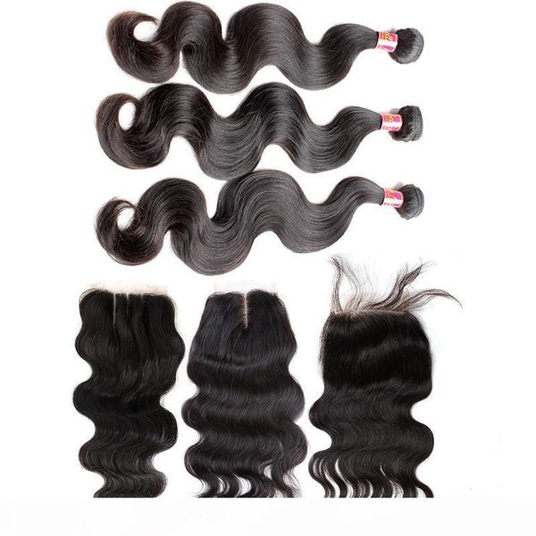 bella hair 4pcs lot indian virgin hair bundles with closure 4*4 body wave human hair extensions full head natural color, Black
bella hair 4pcs lot indian virgin hair bundles with closure 4*4 body wave human hair extensions full head natural color, Black