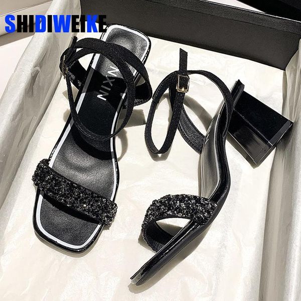 sandals female square heels black women's 2021 summer fashion pu leather casual shoes bling ankle buckle wrap ladies sandalias
sandals female square heels black women's 2021 summer fashion pu leather casual shoes bling ankle buckle wrap ladies sandalias