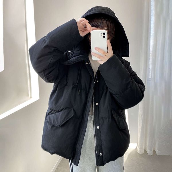 korean version short white duck long down in winter 2020 thickened zipper hooded loose jacket parka coats for women, Black
korean version short white duck long down in winter 2020 thickened zipper hooded loose jacket parka coats for women, Black
