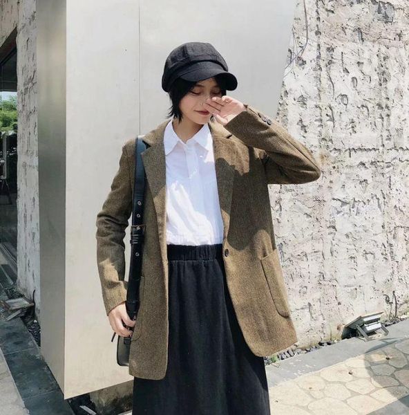 hcbless vintage british style windy color casual suit women's small suit grandfather fan coat grandpa's jacket, Black;brown
hcbless vintage british style windy color casual suit women's small suit grandfather fan coat grandpa's jacket, Black;brown