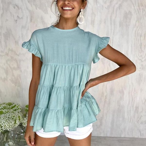 spring summer t-shirt fashion round neck ruffled sweet loose short sleeve women t shirts1, White
spring summer t-shirt fashion round neck ruffled sweet loose short sleeve women t shirts1, White