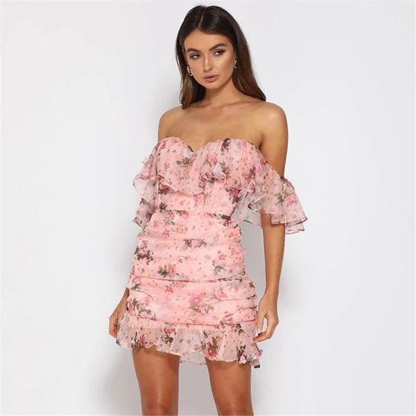 summer women elegant floral printed dress off shoulder double layer dress ladies strapeless ruffles ruched mini1, Black;gray
summer women elegant floral printed dress off shoulder double layer dress ladies strapeless ruffles ruched mini1, Black;gray