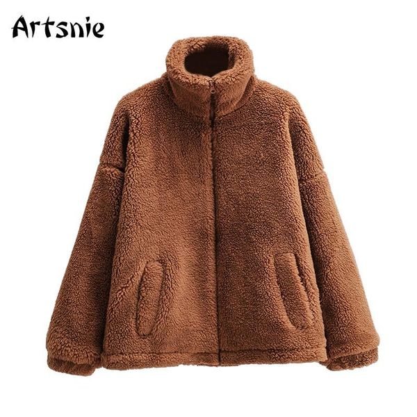 artsnie teddy turtleneck coats women winter long sleeve oversized jacket female zipper double pockets warm fleece coats chaqueta, Black;brown
artsnie teddy turtleneck coats women winter long sleeve oversized jacket female zipper double pockets warm fleece coats chaqueta, Black;brown