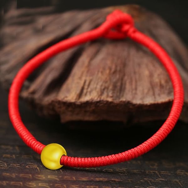 new arrival pure 24k yellow gold bracelet handmade red string weave 999 gold bead bracelet, Black
new arrival pure 24k yellow gold bracelet handmade red string weave 999 gold bead bracelet, Black