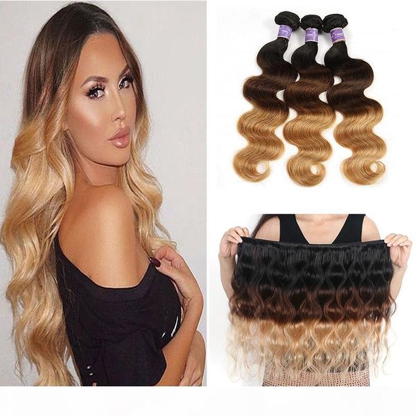 ombre human hair extensions brazilian peruvian malaysian body wave three tone brown blonde 1b 4 27# colored hair weave 3 bundles, Black
ombre human hair extensions brazilian peruvian malaysian body wave three tone brown blonde 1b 4 27# colored hair weave 3 bundles, Black