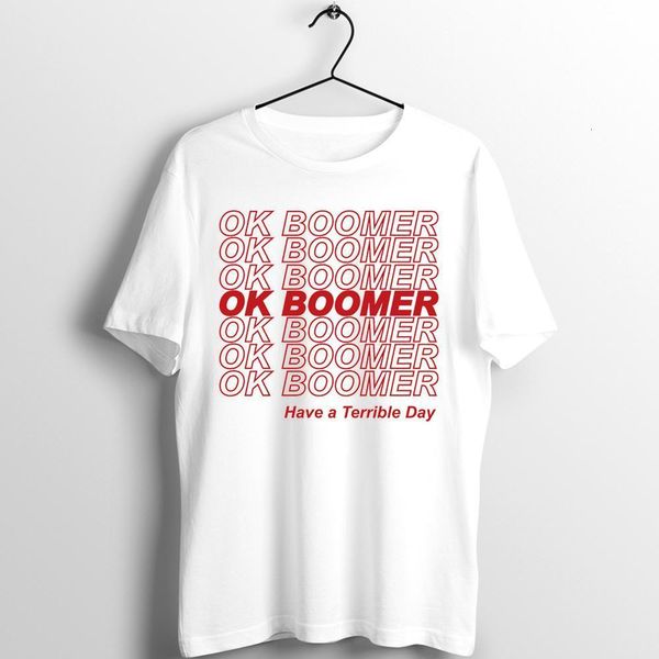 black trim t shirt men women okay boomer thank you have a nice day meme printed tee, White;black
black trim t shirt men women okay boomer thank you have a nice day meme printed tee, White;black