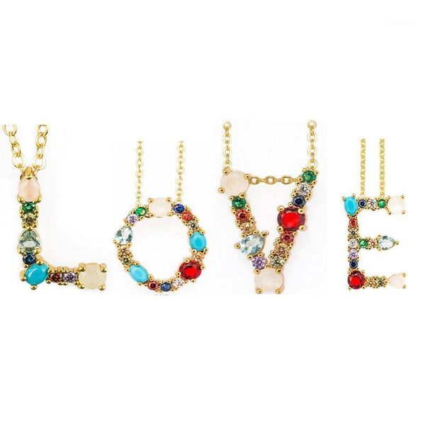 26 letter necklaces multicolor charm gold pendant necklace micro pave zircon initial couple name necklace valentine's day gift1, Silver
26 letter necklaces multicolor charm gold pendant necklace micro pave zircon initial couple name necklace valentine's day gift1, Silver