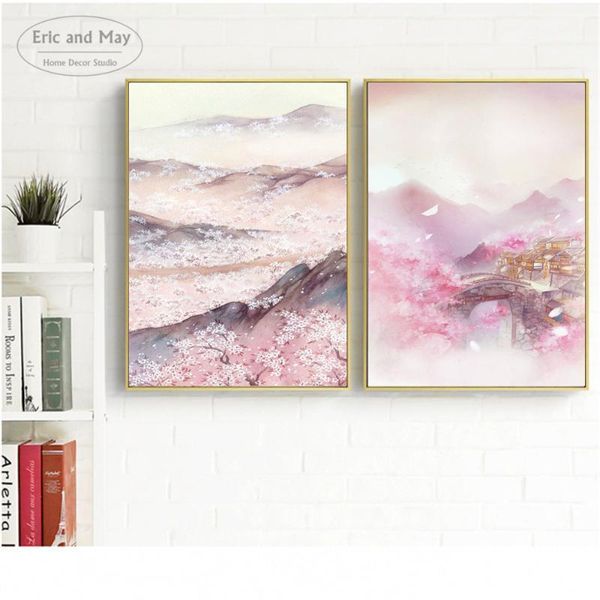paintings cherry blossom mountain landscape canvas painting wall art nordic decoration home modern poster for living room print picture1
paintings cherry blossom mountain landscape canvas painting wall art nordic decoration home modern poster for living room print picture1