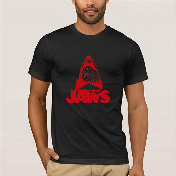 sport quality t shirts men printing short sleeve o neck red shark jaws men's fashion summer t-shirt