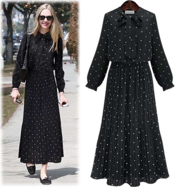 large women's polka dot sleeve chiffon bohemian pleated skirt dress skirtlong skirt long skirtspring and autumn new dress pdnp4, Black;gray
large women's polka dot sleeve chiffon bohemian pleated skirt dress skirtlong skirt long skirtspring and autumn new dress pdnp4, Black;gray