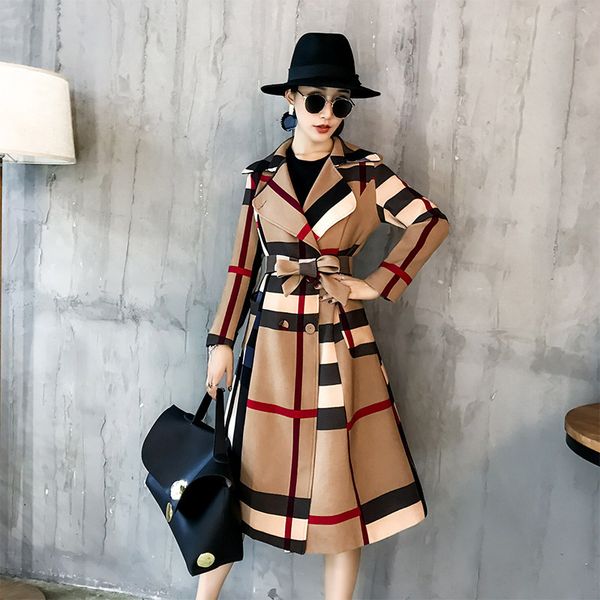 autumn winter women's lapel trench coat mid-length color matching retro overcoat double-breasted printed plaid windbreaker z761 t200814, Tan;black
autumn winter women's lapel trench coat mid-length color matching retro overcoat double-breasted printed plaid windbreaker z761 t200814, Tan;black