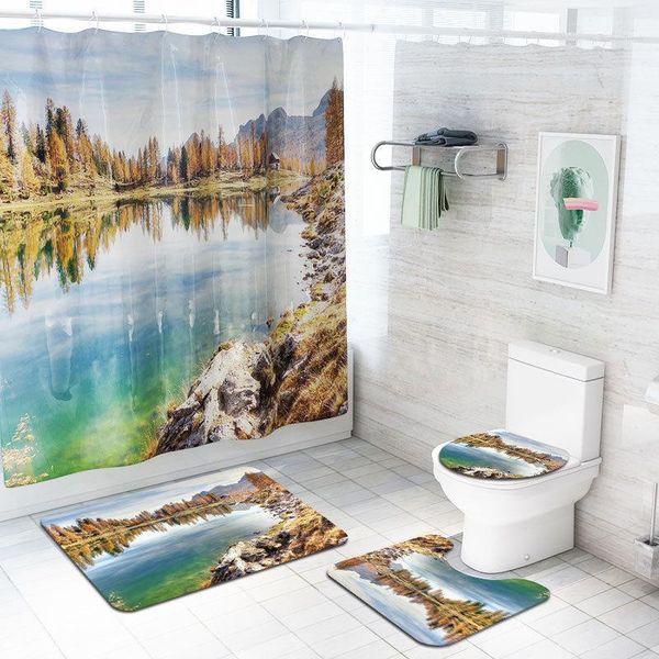 shower curtains landscape 4pcs/set curtain pedestal rug lid toilet cover mat bath set bathroom with 12 hooks1
shower curtains landscape 4pcs/set curtain pedestal rug lid toilet cover mat bath set bathroom with 12 hooks1