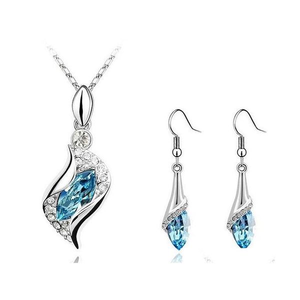 austria crystal swarovski elements 18k gold platinum plated drop earring necklace jewelry sets rho3o, Silver
austria crystal swarovski elements 18k gold platinum plated drop earring necklace jewelry sets rho3o, Silver