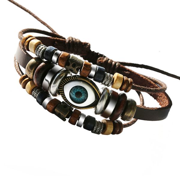 factory price bracelet vintage fashion multilayer men leather braided handmade lucky eye rope wrap bracelets & bangles m, Black
factory price bracelet vintage fashion multilayer men leather braided handmade lucky eye rope wrap bracelets & bangles m, Black